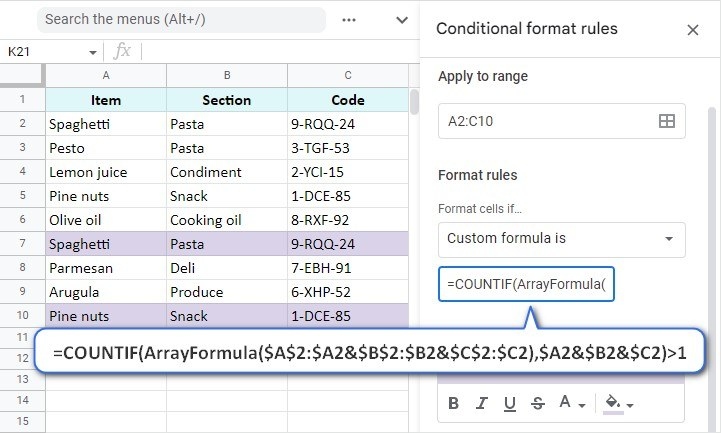 Highlight Repeats with the Right Google Sheets Formula