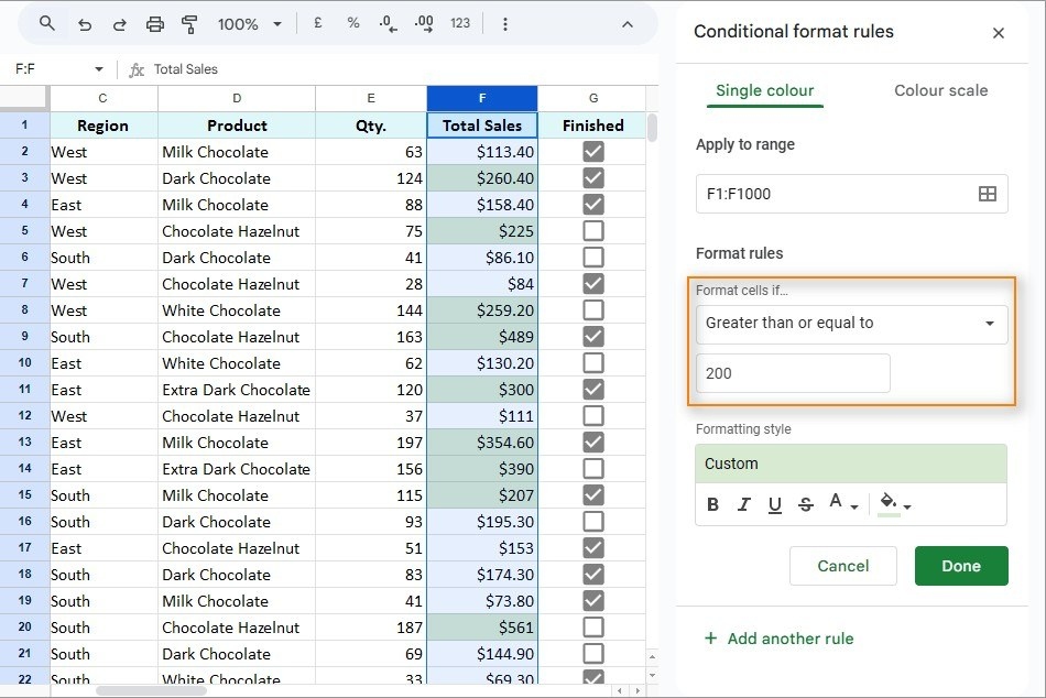 Create a Google Sheets Rule That Highlights Changing Values