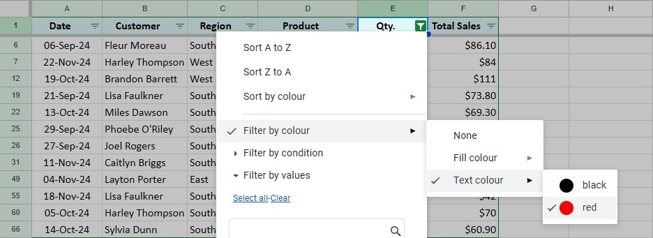 Check the Range Before Filtering a Shared Google Sheet