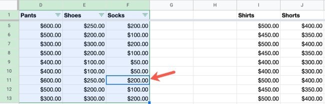 Choose Clear Conditions for a Google Sheets Filter