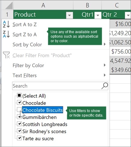 Understand the Everyday Features of an Excel Table