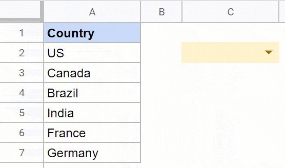 Add a Google Sheets Dropdown from the Insert Menu