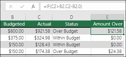 Give an Excel IF Formula Two Deliberate Outcomes