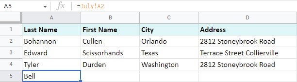 Link Cells Across Google Sheets Tabs Before Combining Reports