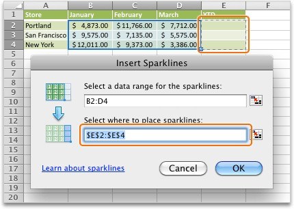 Create Sparklines in Excel for Mac Without Range Errors