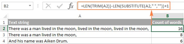 Interpret Excel Word Counts Through Their Space-Based Rule
