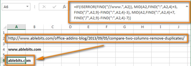 Normalize Website Domains from Excel URL Lists