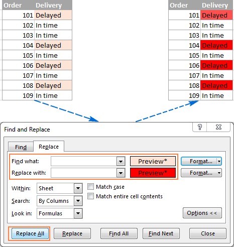 Limit an Excel Search Before Replacing Data