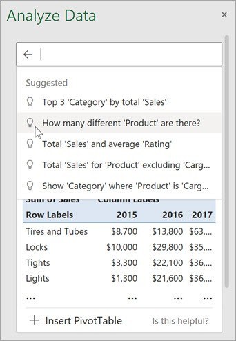 Ask Excel to Summarize a Selected Data Range