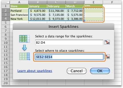 Create Sparklines in Excel for Mac Without Range Errors