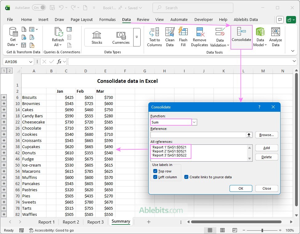 Consolidate Excel Totals Instead of Copying Every Record
