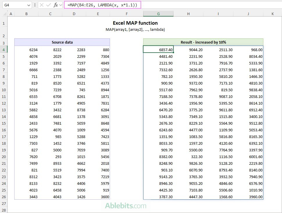 Apply One Custom Calculation Across an Array with MAP