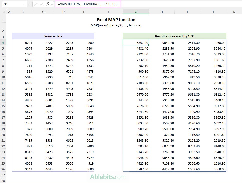 Apply One Custom Calculation Across an Array with MAP